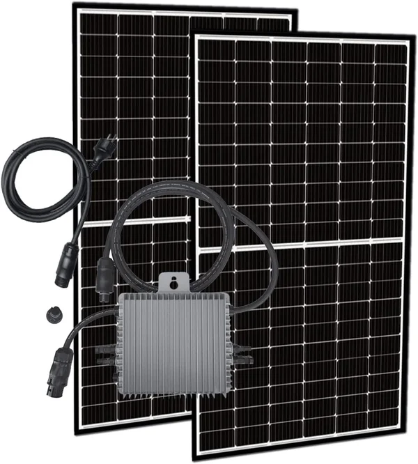 Balkonkraftwerk Komplett Set Solarpaket 600W Wlan Kompatibler Mikrowechselrichter inklusive Schuko Stecker Power Station Solar Generator