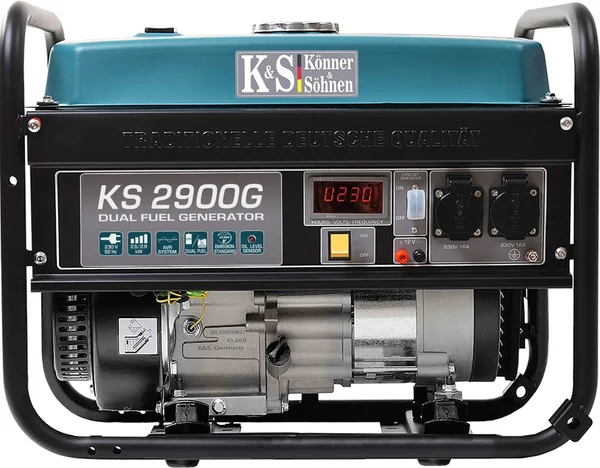 LPG/Benzin-Generator KS 2900G der DUAL FUEL-Serie, notstromaggregat gas 2900 W, 2x16A (230 V), 12 V, stromerzeuger mit (AVR), stromaggregat
