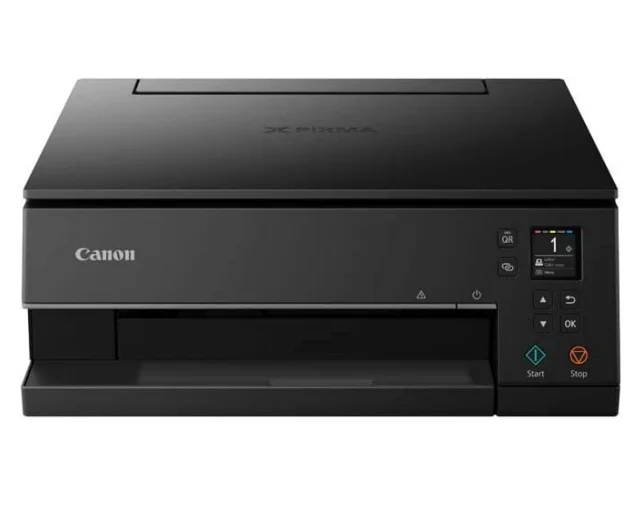 Canon PIXMA TS6350 Drucker Farbtintenstrahl Multifunktionsgerät DIN A4 (Fotodrucker, 3,6 cm (1,44 Zoll) OLED-Display, 4.800x1.200 dpi, USB, WLAN, 5 separate Tinten, 2 Papierzuführungen), schwarz